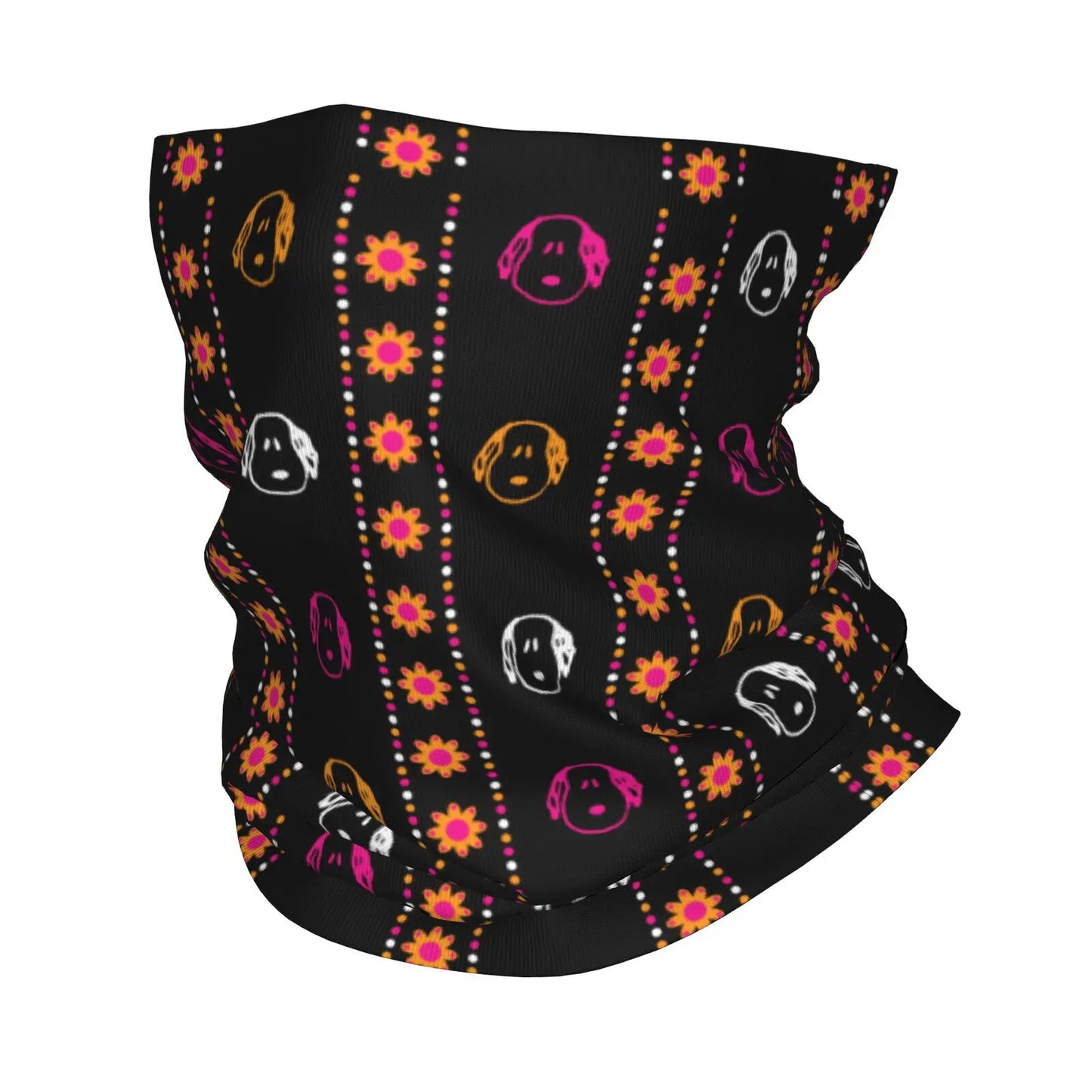 Custom Cute Cartoon Snoopy Bandana Neck Gaiter Printed Balaclavas Mask Scarf Multifunctional Cycling Riding for Men Women Adult