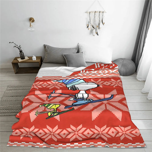 Cute Cartoon Snoopy Coral Fleece Lightweight Snoopy Blanket