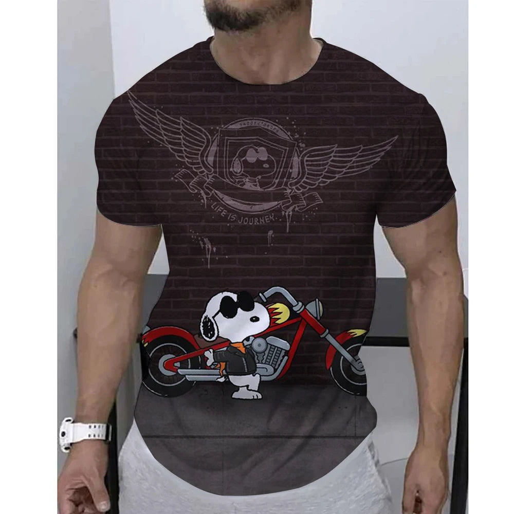 Colorful Printed Snoopy Oversized Short Sleeve Snoopy Shirt