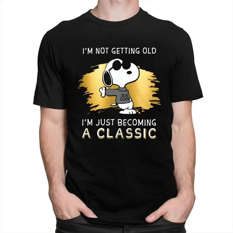 Men's Graphic Cotton T Shirt Not Getting Old Snoopy Shirt