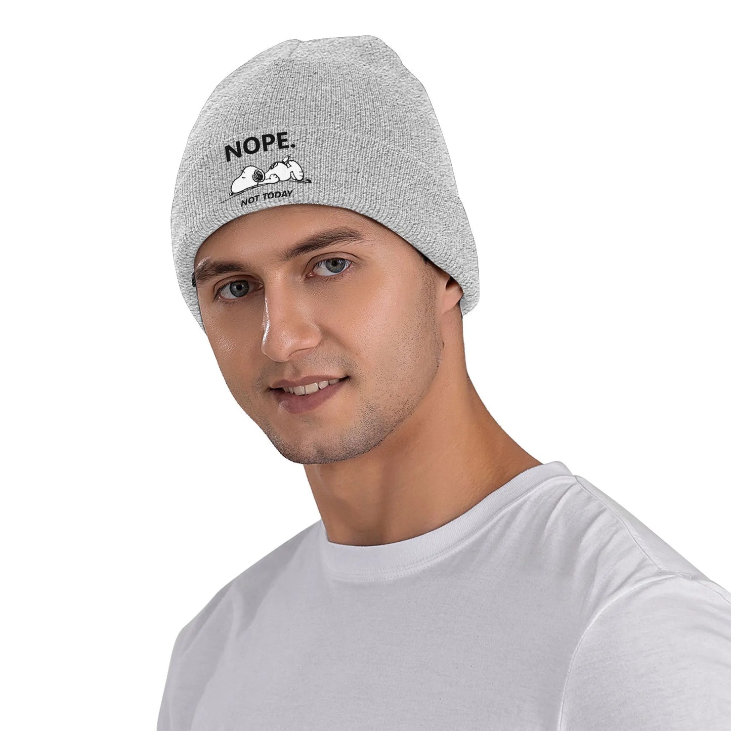 Not Today Knit Bonnet Snoopy Hat