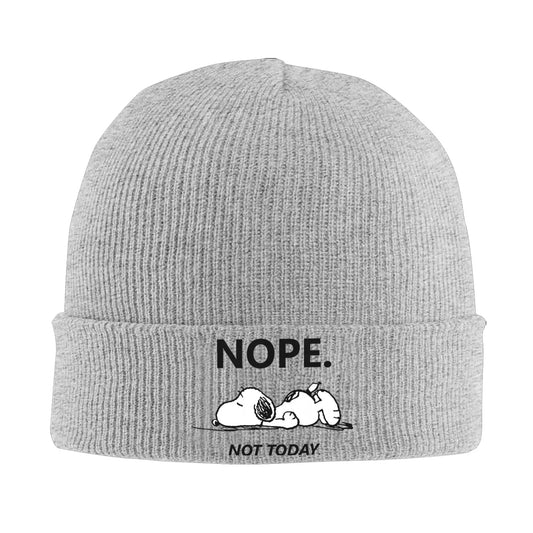 Not Today Knit Bonnet Snoopy Hat