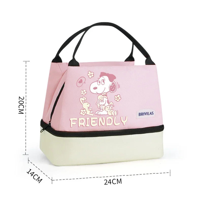 Snoopy Backpack Large Capacity Lunch Bags Insulated Cooler