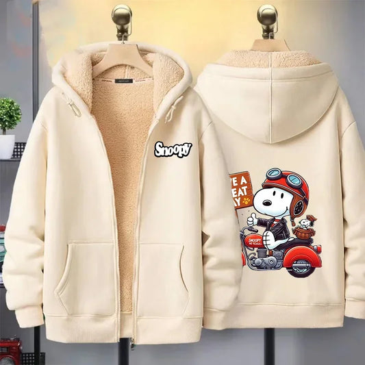 Women Zip Cartoon Sweatshirt Snoopy Hoodie