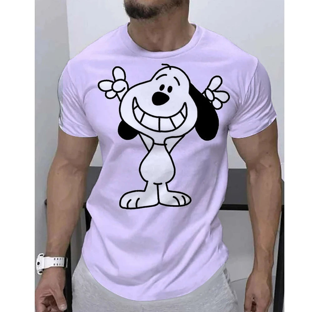 Colorful Printed Snoopy Oversized Short Sleeve Snoopy Shirt