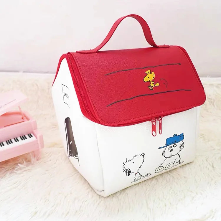 Snoopy Backpack Cosmetic Bag Cartoon House Car Shape Storage