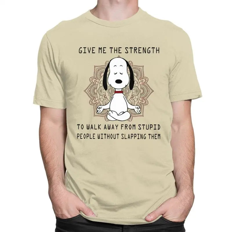 Men Snoopy Cartoon T Shirt 100 Percent Cotton Snoopy Shirt