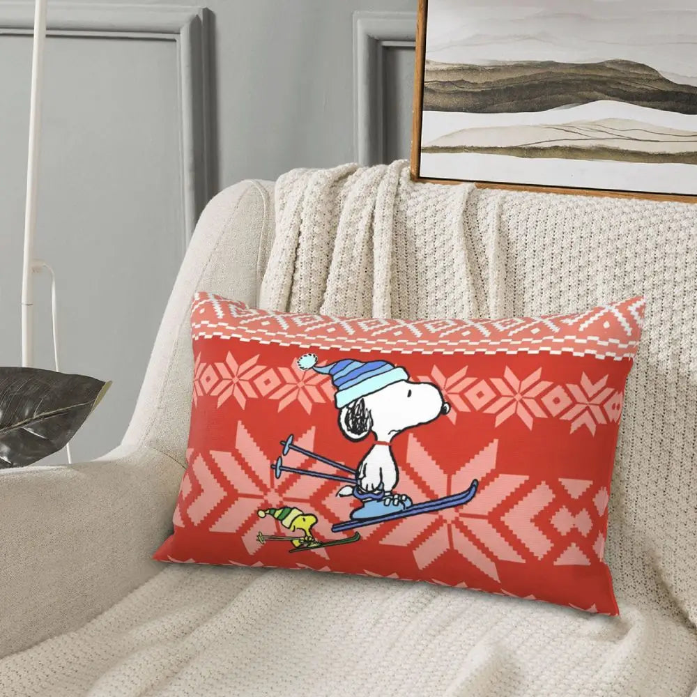 Cute Pillowcase 18in Square Red Snoopy Pillow
