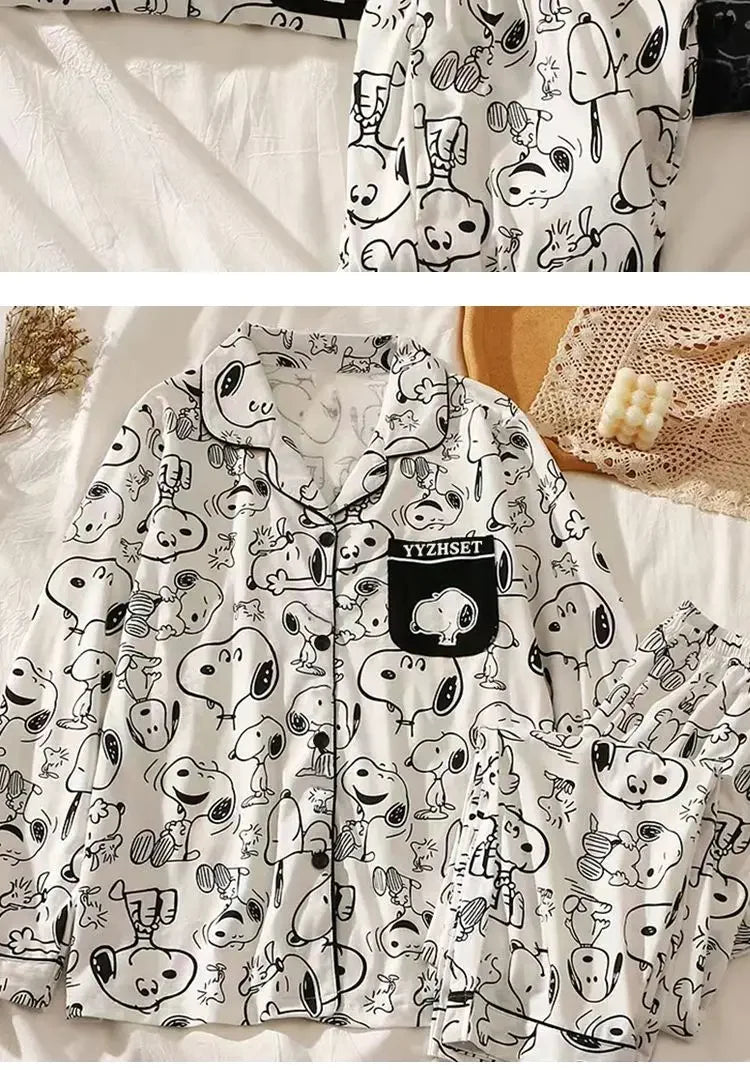 2 Piece Long Sleeved Pajamas Peanuts Snoopy Pyjama