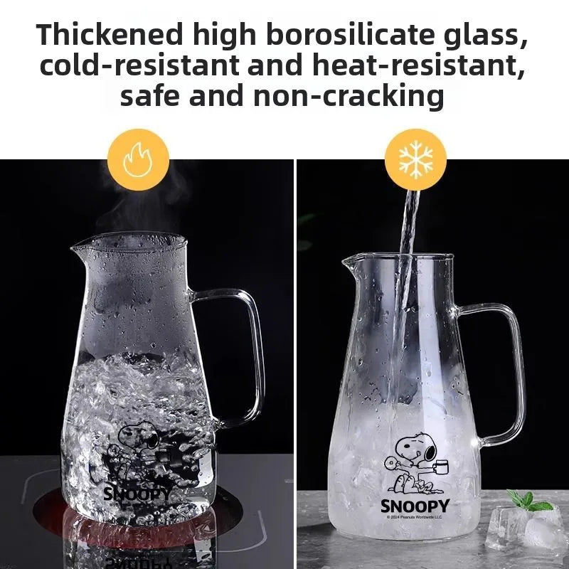 1500 ml Glass Water Jug Snoopy Cup