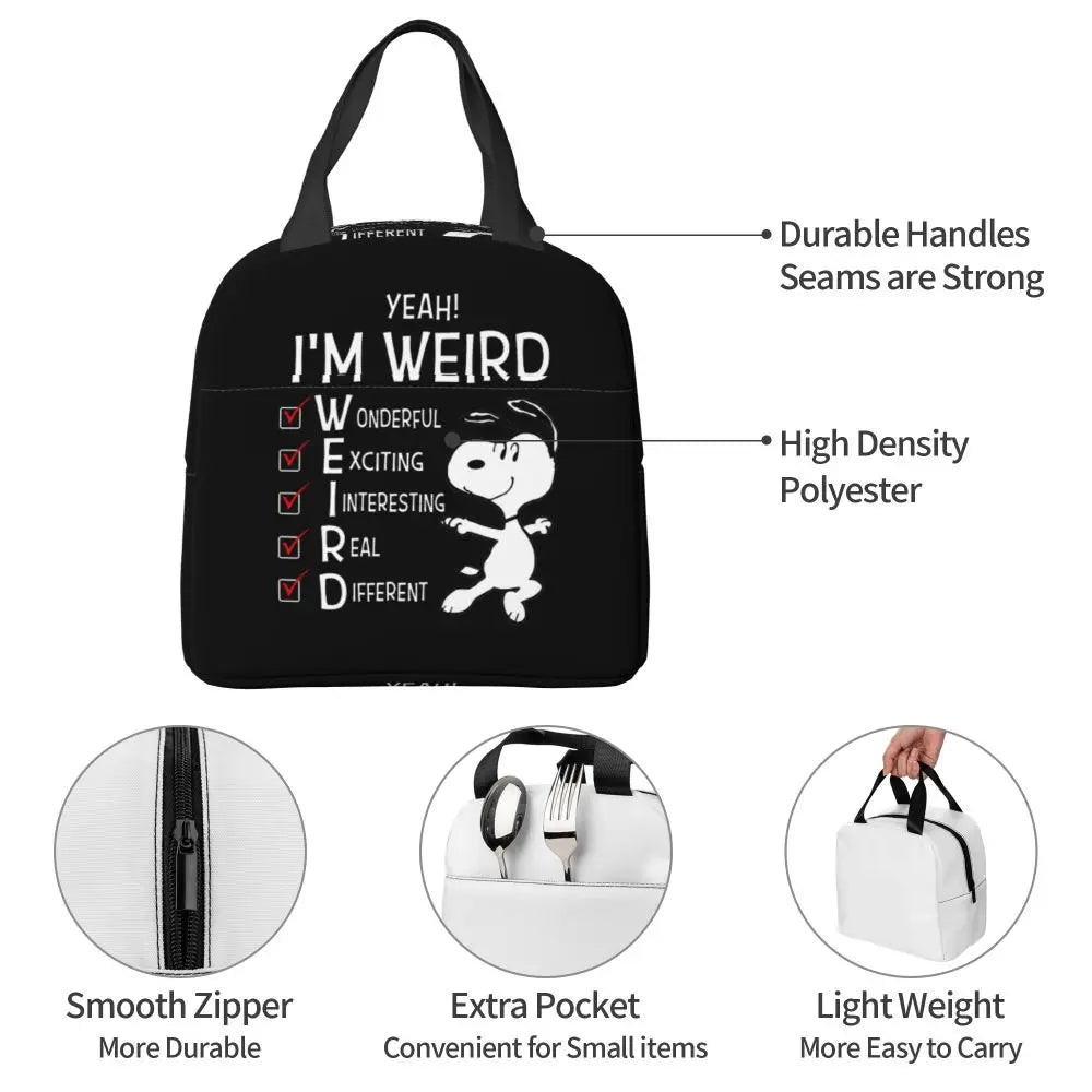 Snoopy Backpack Halloween Insulated Lunch Bag 22x20x13cm