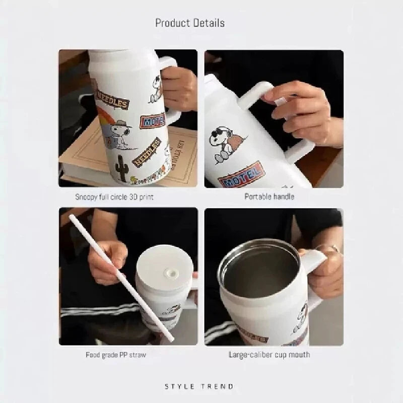 Insulated Stainless Steel Water Cup Straw 2025 Snoopy Cup