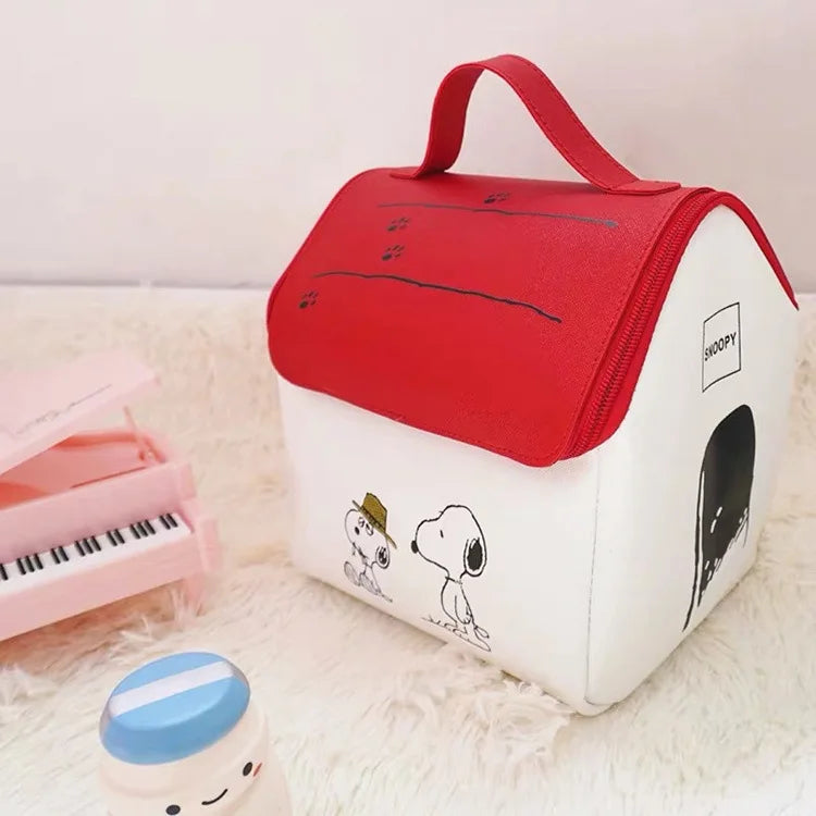Snoopy Backpack Cosmetic Bag Cartoon House Car Shape Storage