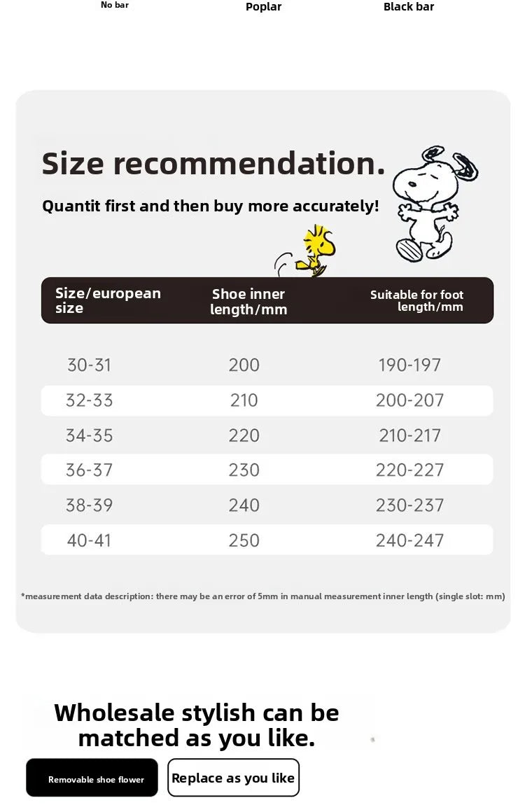 Cartoon Crocs Anti Slip Snoopy Shoes