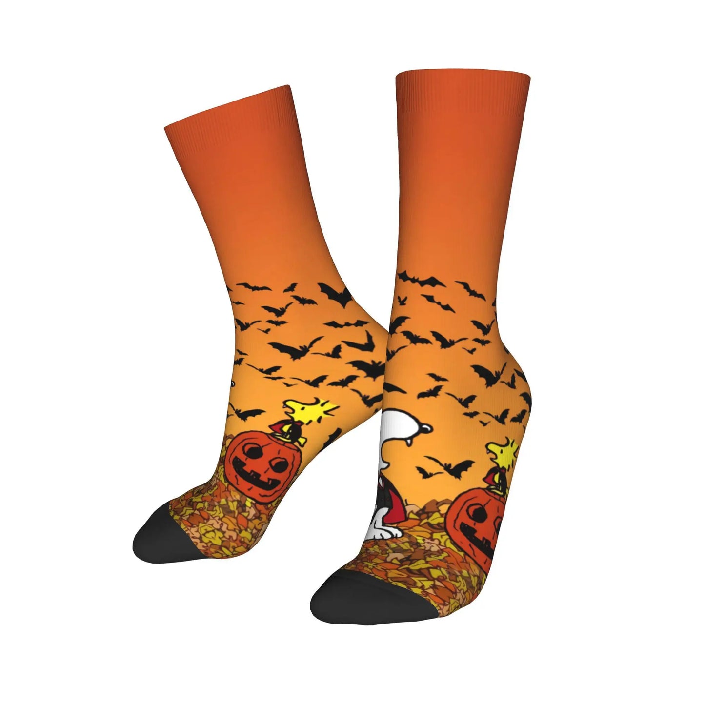 Halloween Pumpkin Dress Socks Unisex Crew Snoopy Socks