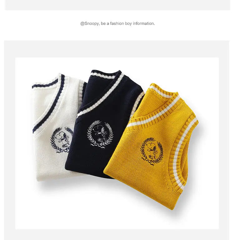 Snoopy Cartoon Student Vest Knit Snoopy Stuffed Sweatshirt