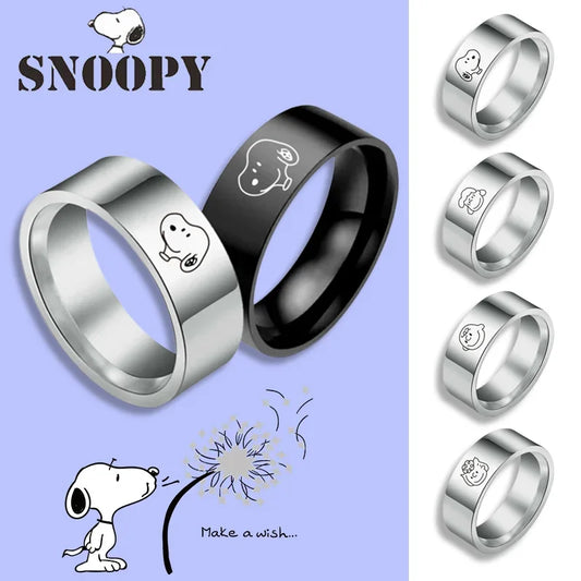 Titanium Alloy Ring Cartoon Gift Cute Snoopy Ring