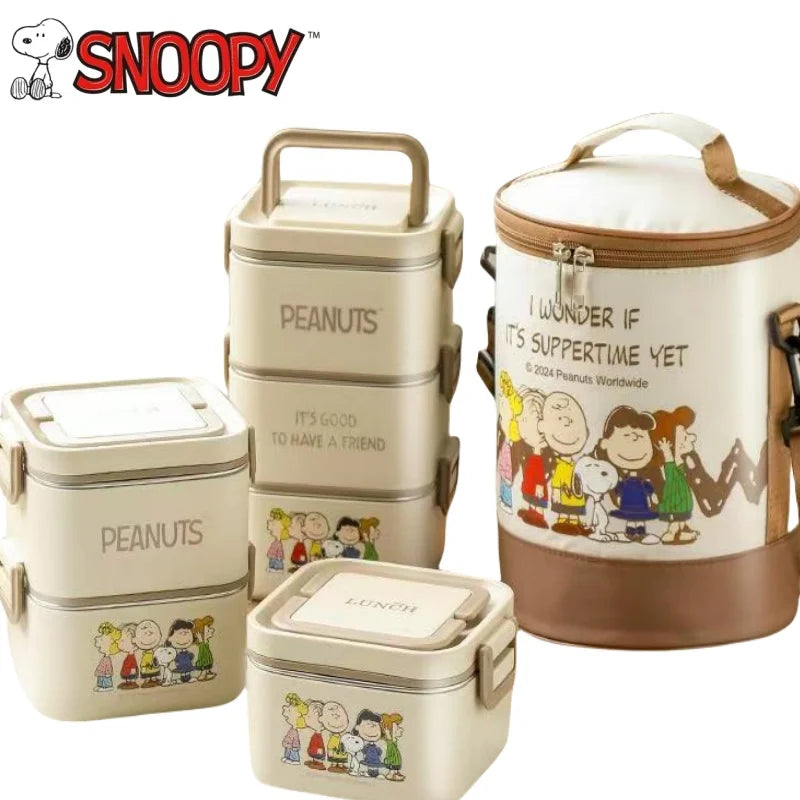 Stainless Steel Bento Box 2 Tier 500ml Snoopy Luch Box