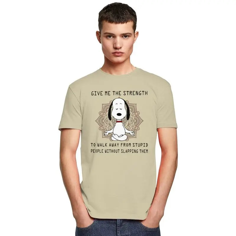 Men Snoopy Cartoon T Shirt 100 Percent Cotton Snoopy Shirt