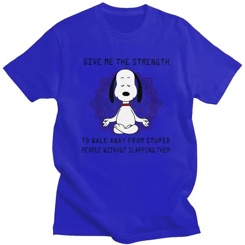 Men Snoopy Cartoon T Shirt 100 Percent Cotton Snoopy Shirt