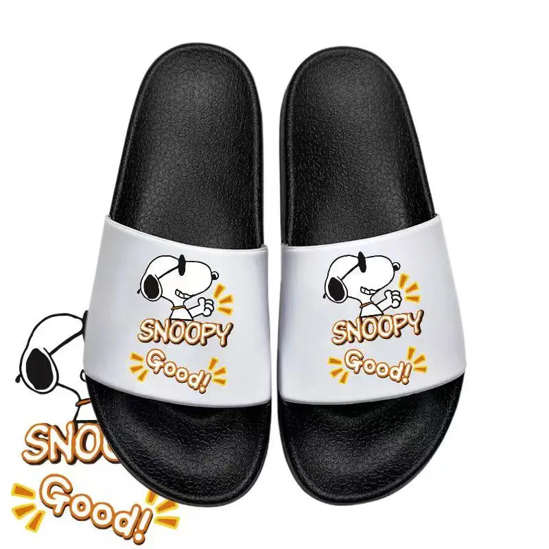 Miniso Couple Slippers Anti Slip White Snoopy Slippers