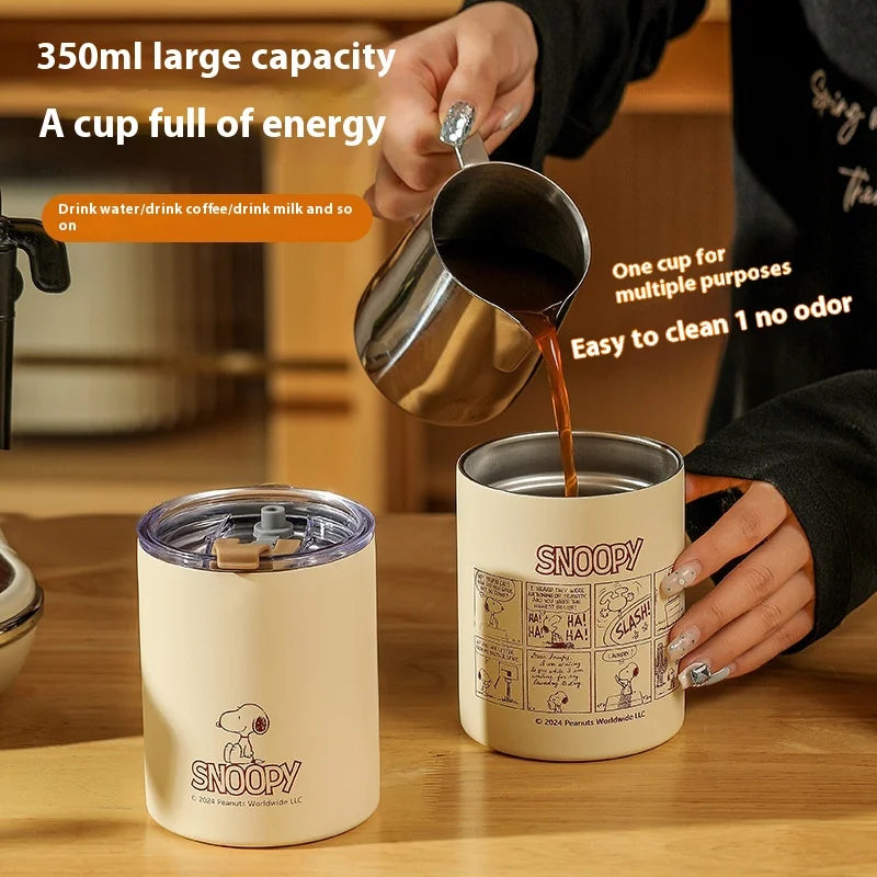 350ml Thermos Cup Stainless Steel Portable Office Snoopy Cup