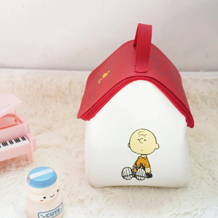 Snoopy Backpack Cosmetic Bag Cartoon House Car Shape Storage