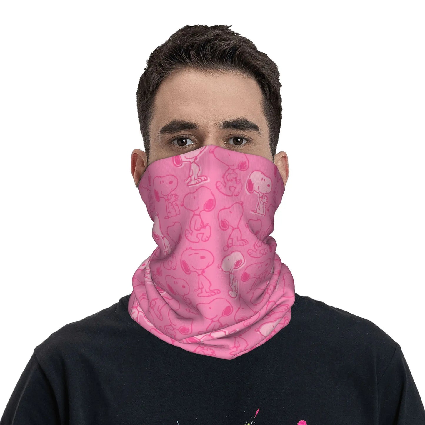 Custom Cute Cartoon Snoopy Bandana Neck Gaiter Printed Balaclavas Mask Scarf Multifunctional Cycling Riding for Men Women Adult