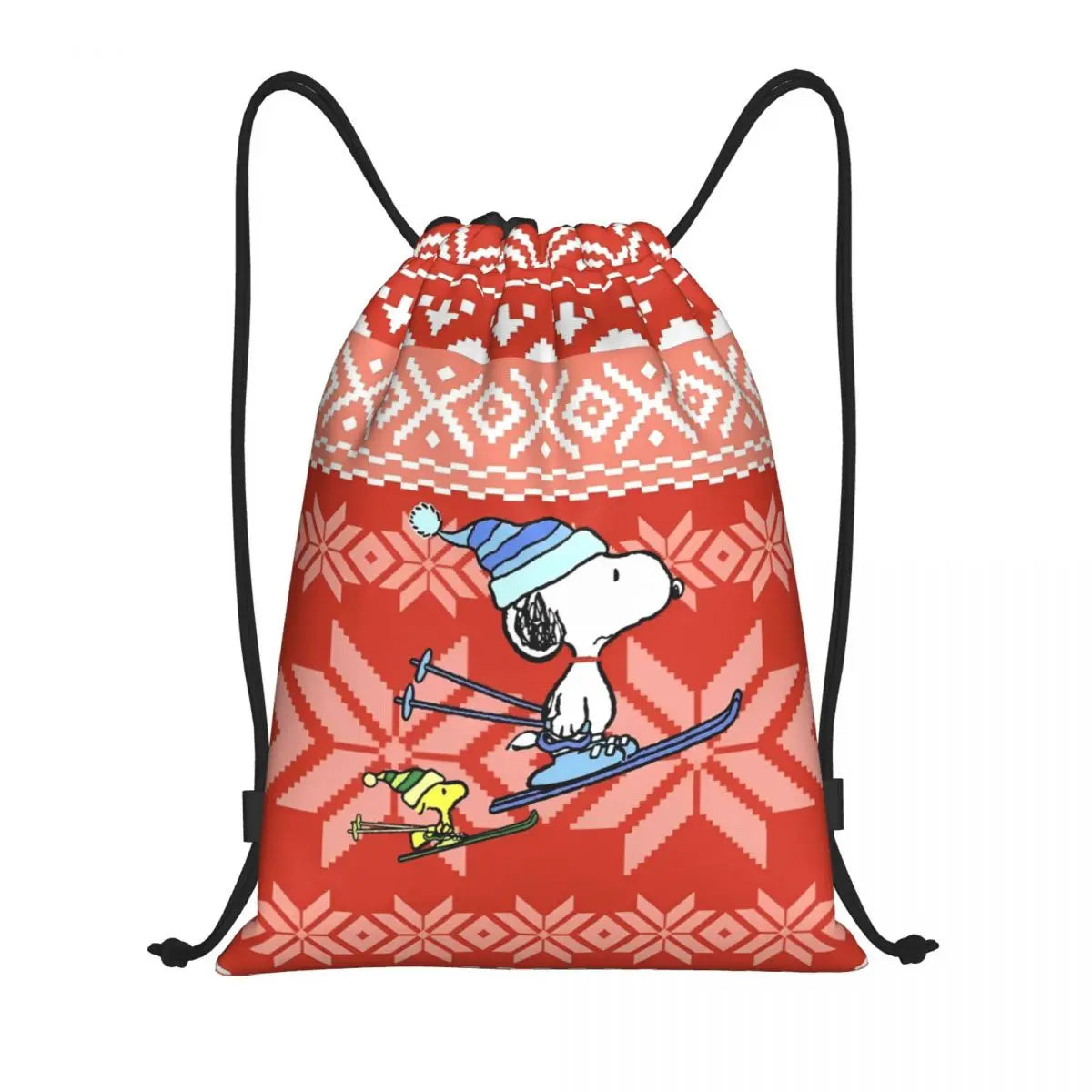 Snoopy Backpack Drawstring Sack Christmas Polyester