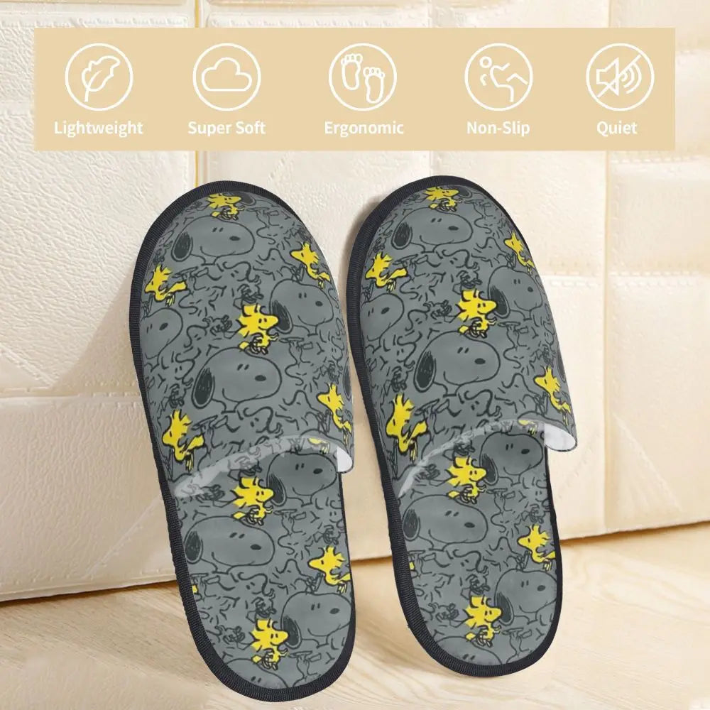 Memory Foam Pattern Slippers Faux Fur Snoopy Slippers