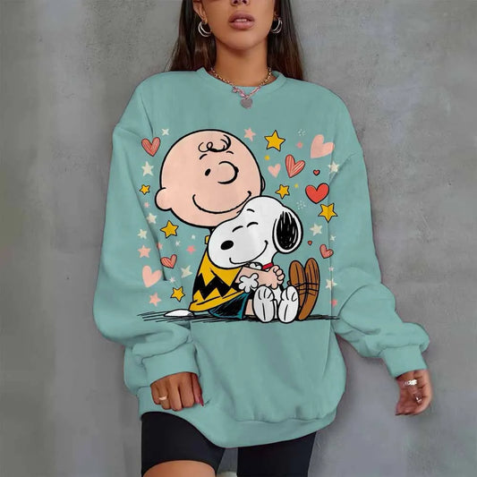 Women Oversized Hoodie O-Neck Snoopy Hoodie