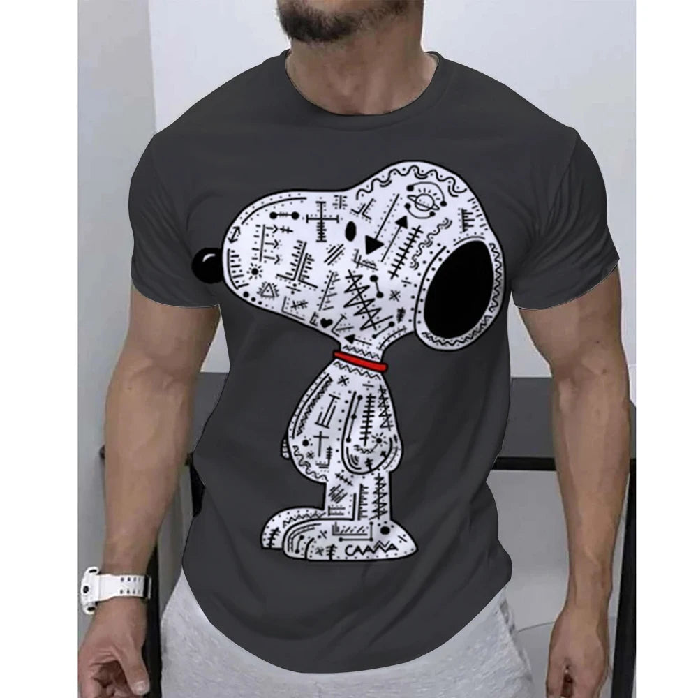 Colorful Printed Snoopy Oversized Short Sleeve Snoopy Shirt