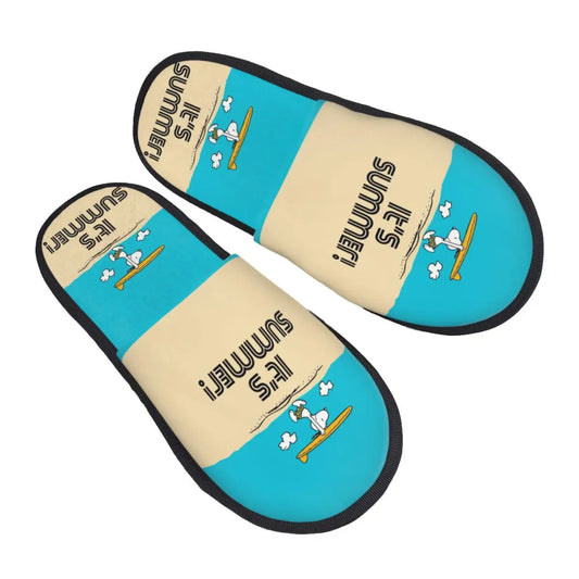 Custom Print Slippers Cartoon Memory Foam Cozy Snoopy Shoes