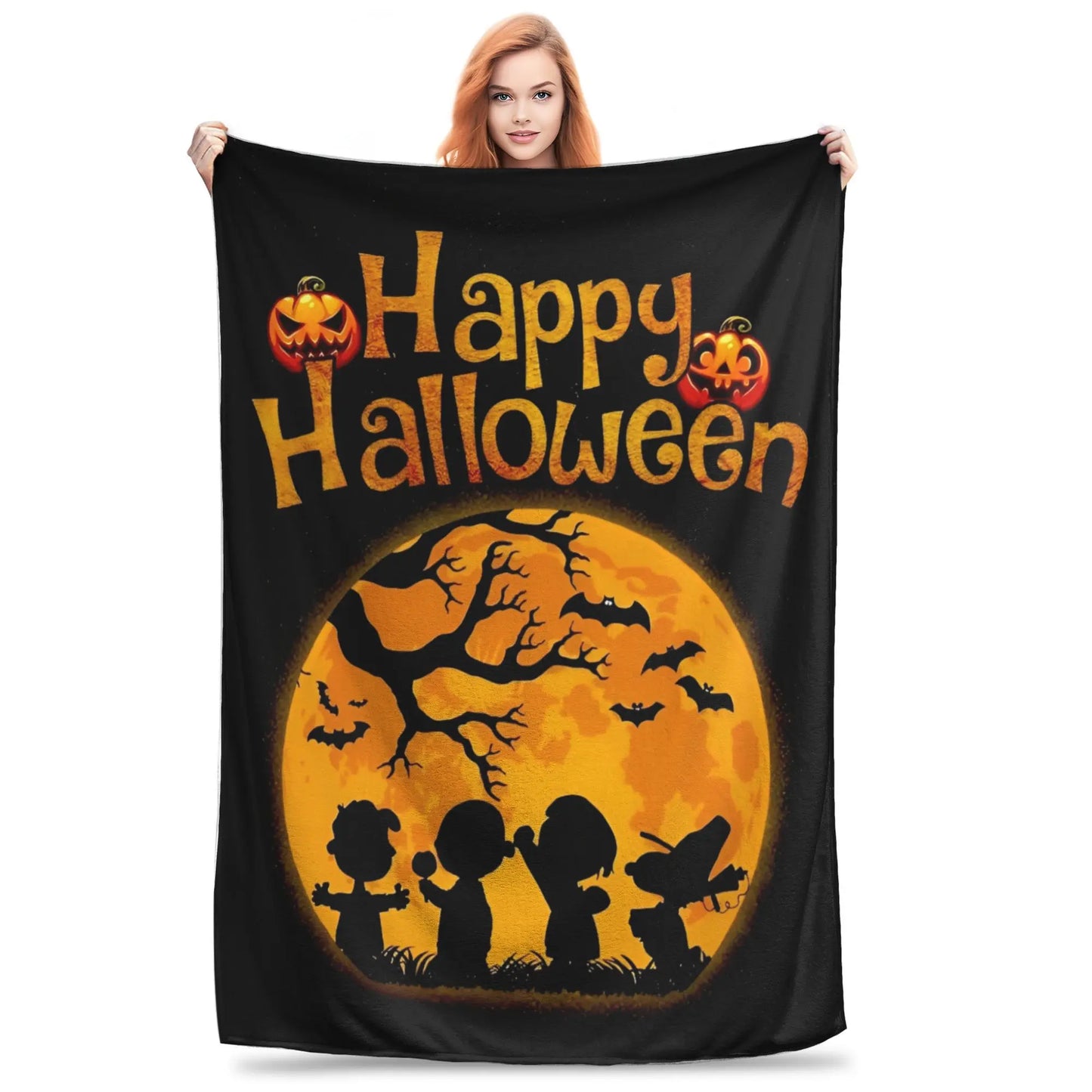 Halloween Pumpkin Cartoon Throw Blanket 50x60 Snoopy Blanket