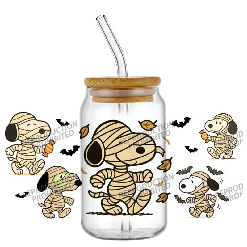 16oz Snoopy Cup UV DTF Transfer Waterproof Snoopy Cup