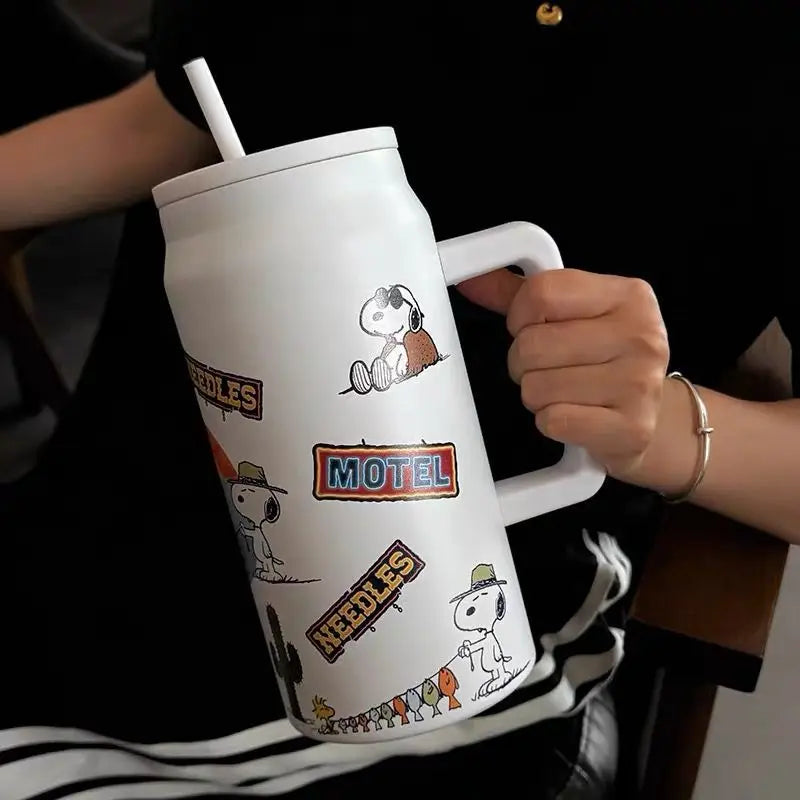 Insulated Stainless Steel Water Cup Straw 2025 Snoopy Cup
