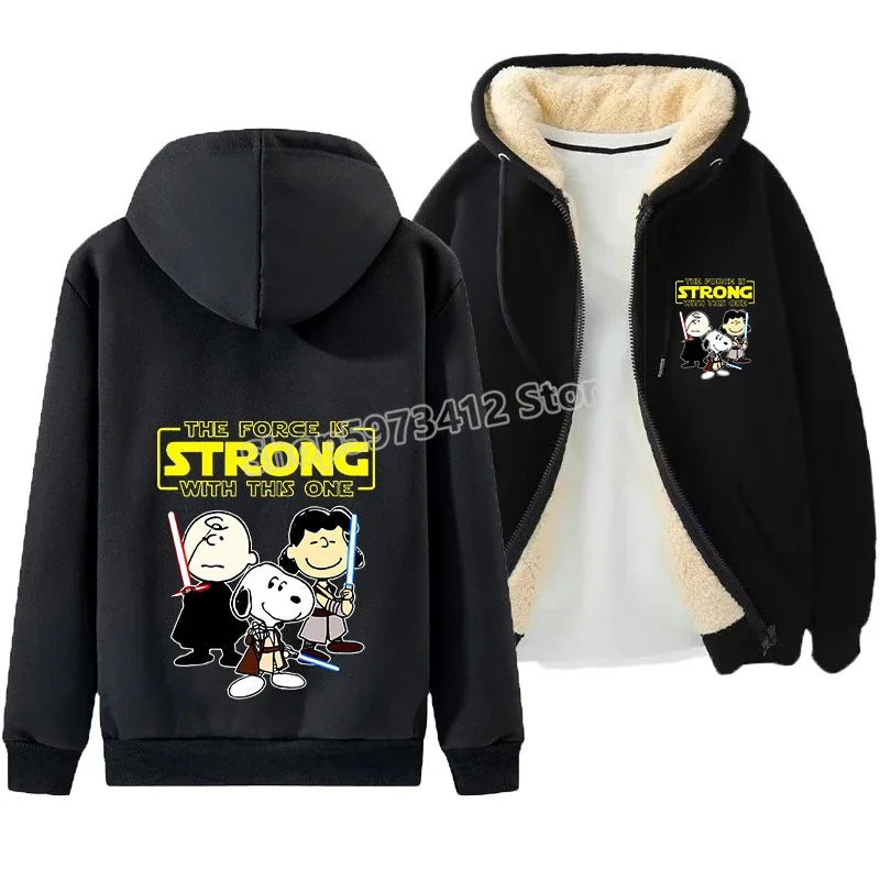 Zip Up Warm Cozy Snoopy Hoodie