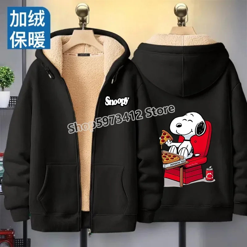 Women Zip Cartoon Sweatshirt Snoopy Hoodie