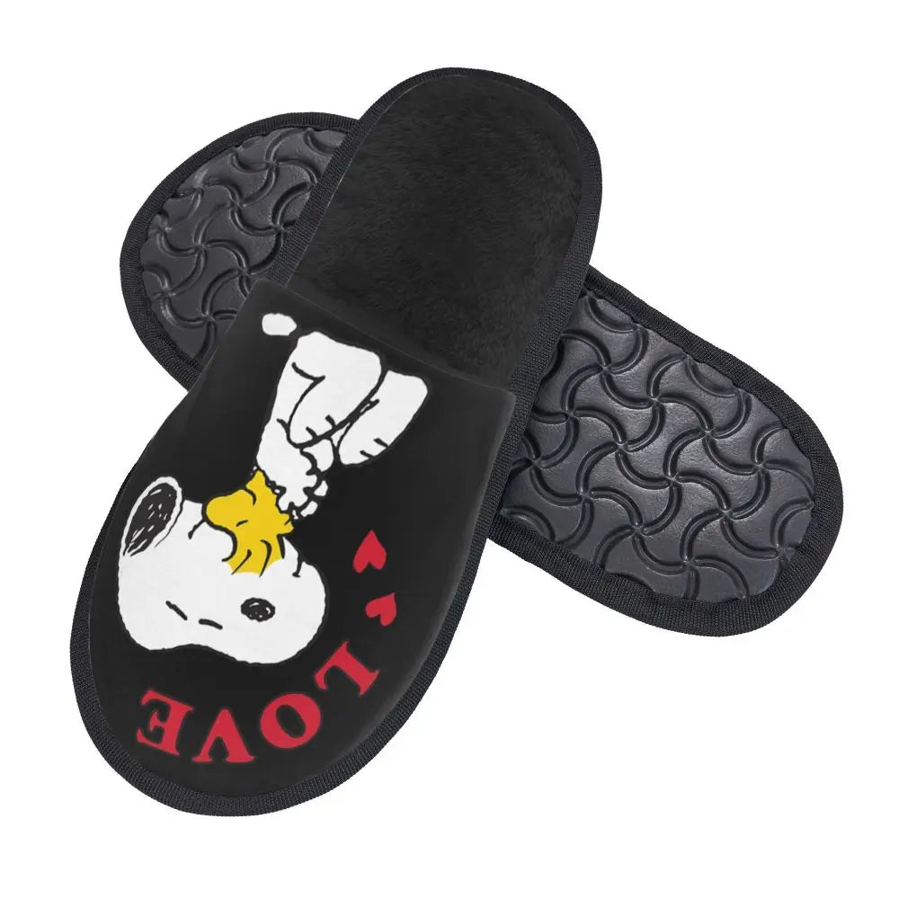 Custom Print Slippers Cartoon Memory Foam Cozy Snoopy Shoes