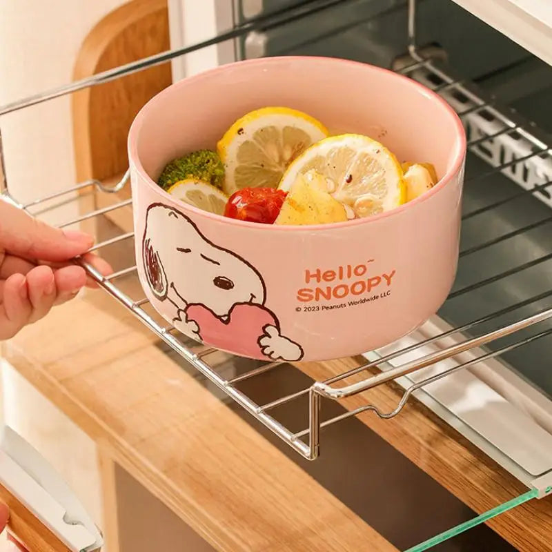 Snoopy Ceramic Bowl Set Three Piece Lid Snoopy Luch Box