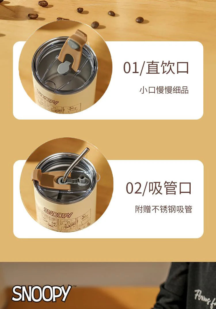 350ml Thermos Cup Stainless Steel Portable Office Snoopy Cup