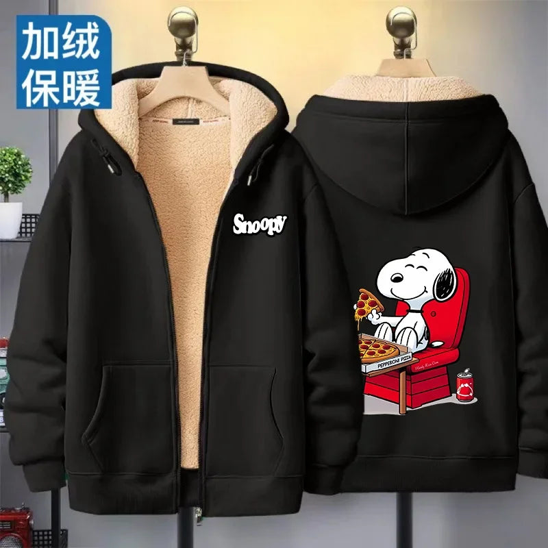 Women Zip Cartoon Sweatshirt Snoopy Hoodie