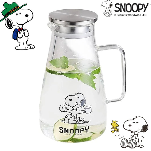 1500 ml Glass Water Jug Snoopy Cup