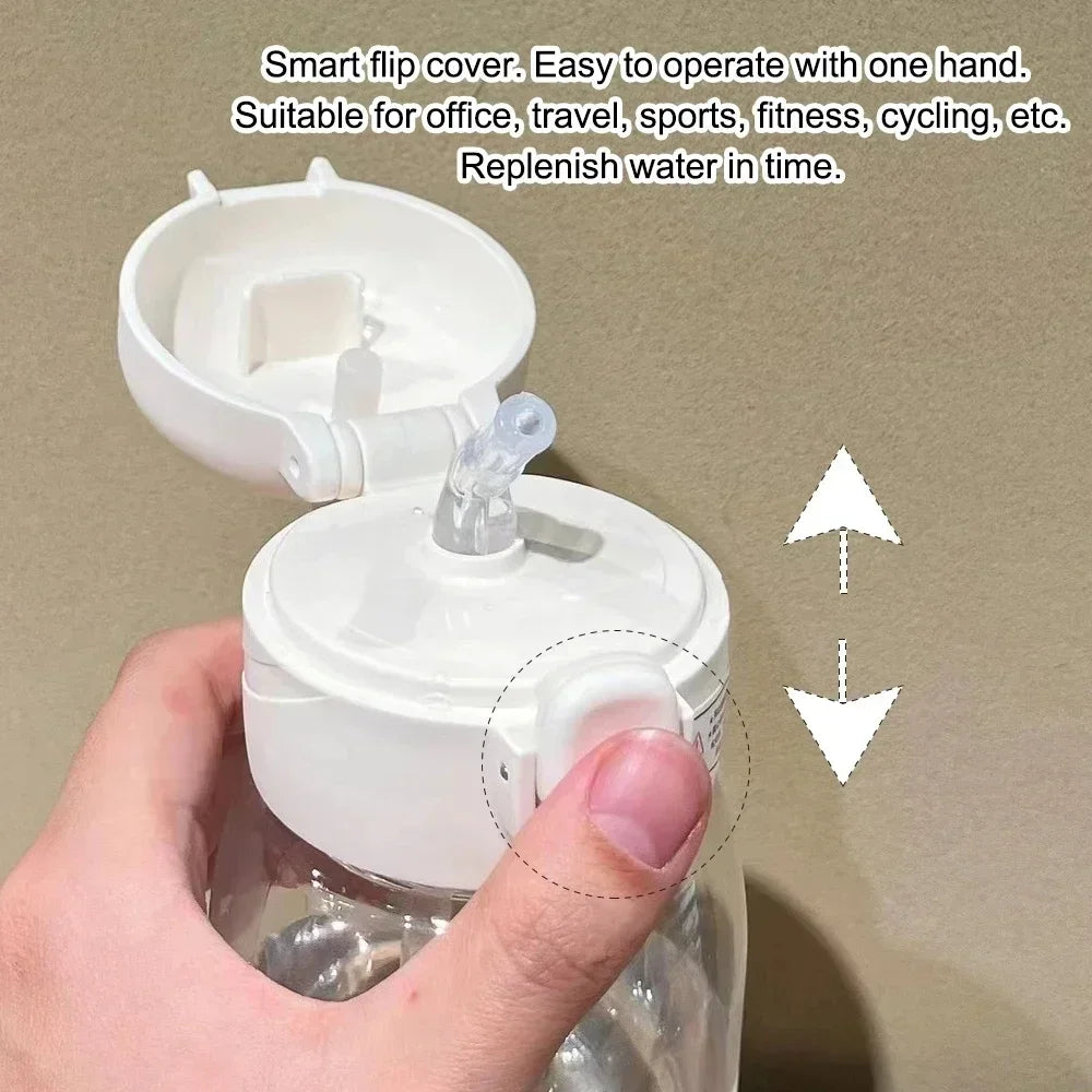 Snoopy Straw Bottles 600ml/400ML Transparent Plastic Anti Drop Water Bottle Children Students Charlie Browns Outdoor Capacity