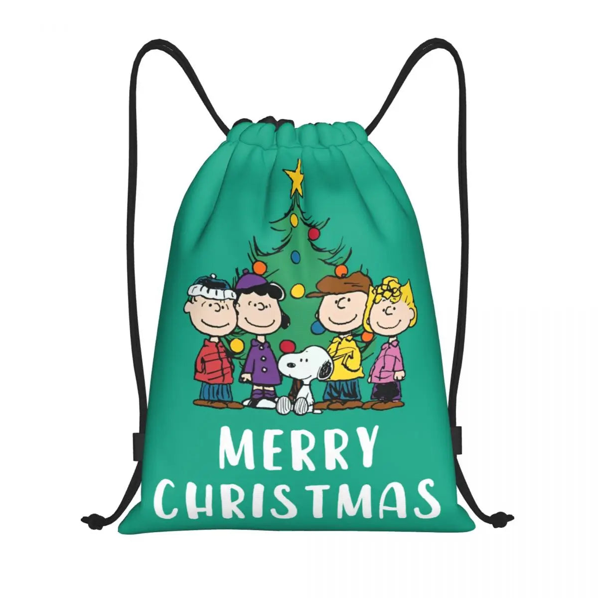 Snoopy Backpack Drawstring Sack Christmas Polyester