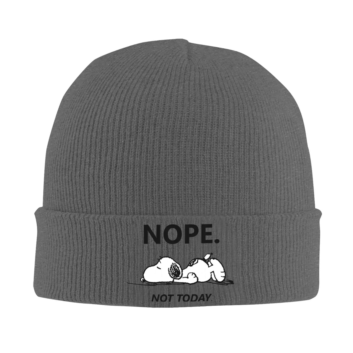 Not Today Knit Bonnet Snoopy Hat