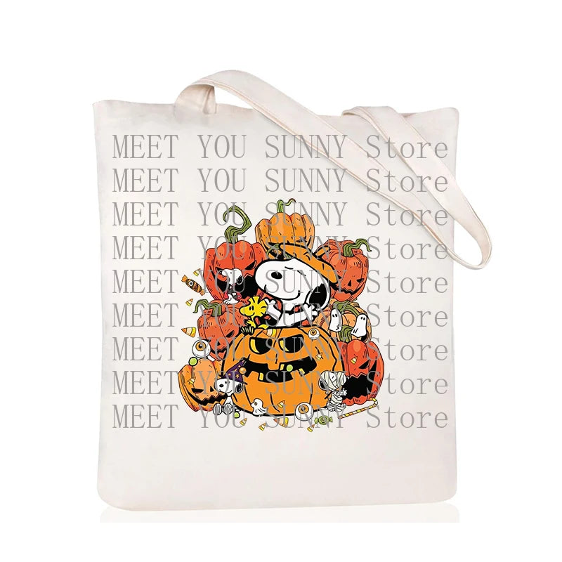 Snoopy Backpack Cartoon Christmas Canvas Tote Large