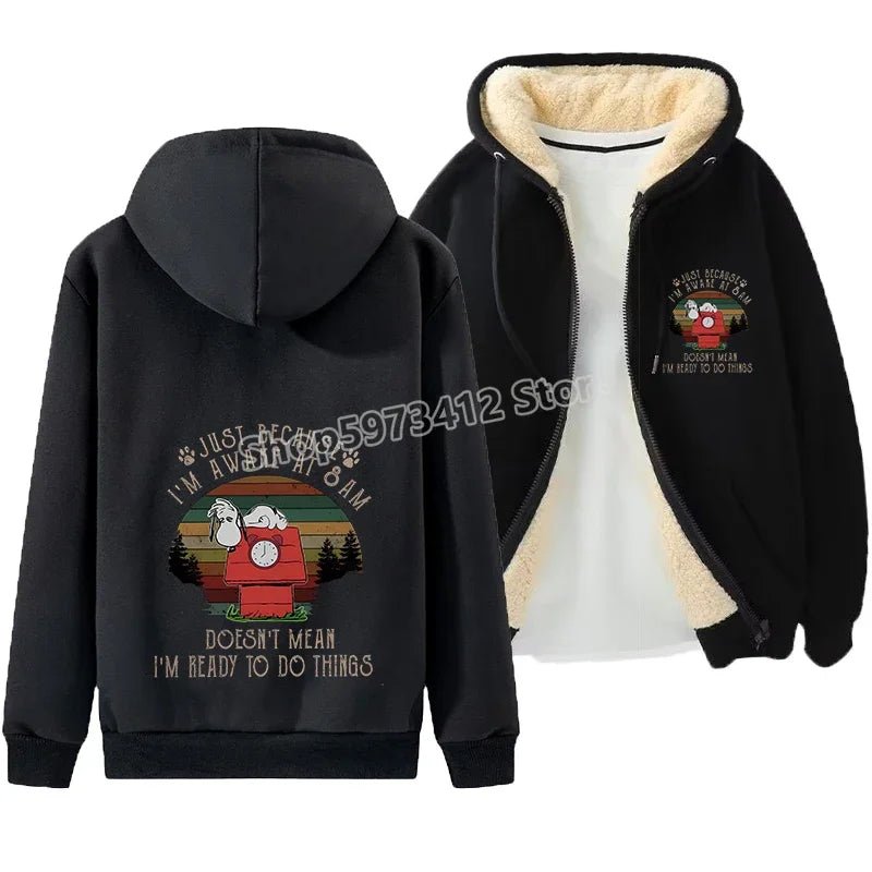 Zip Up Warm Cozy Snoopy Hoodie