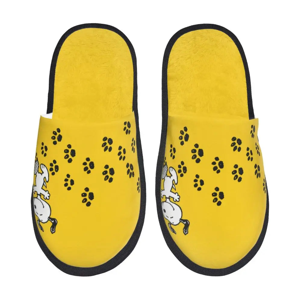 Custom Print Slippers Cartoon Memory Foam Cozy Snoopy Shoes