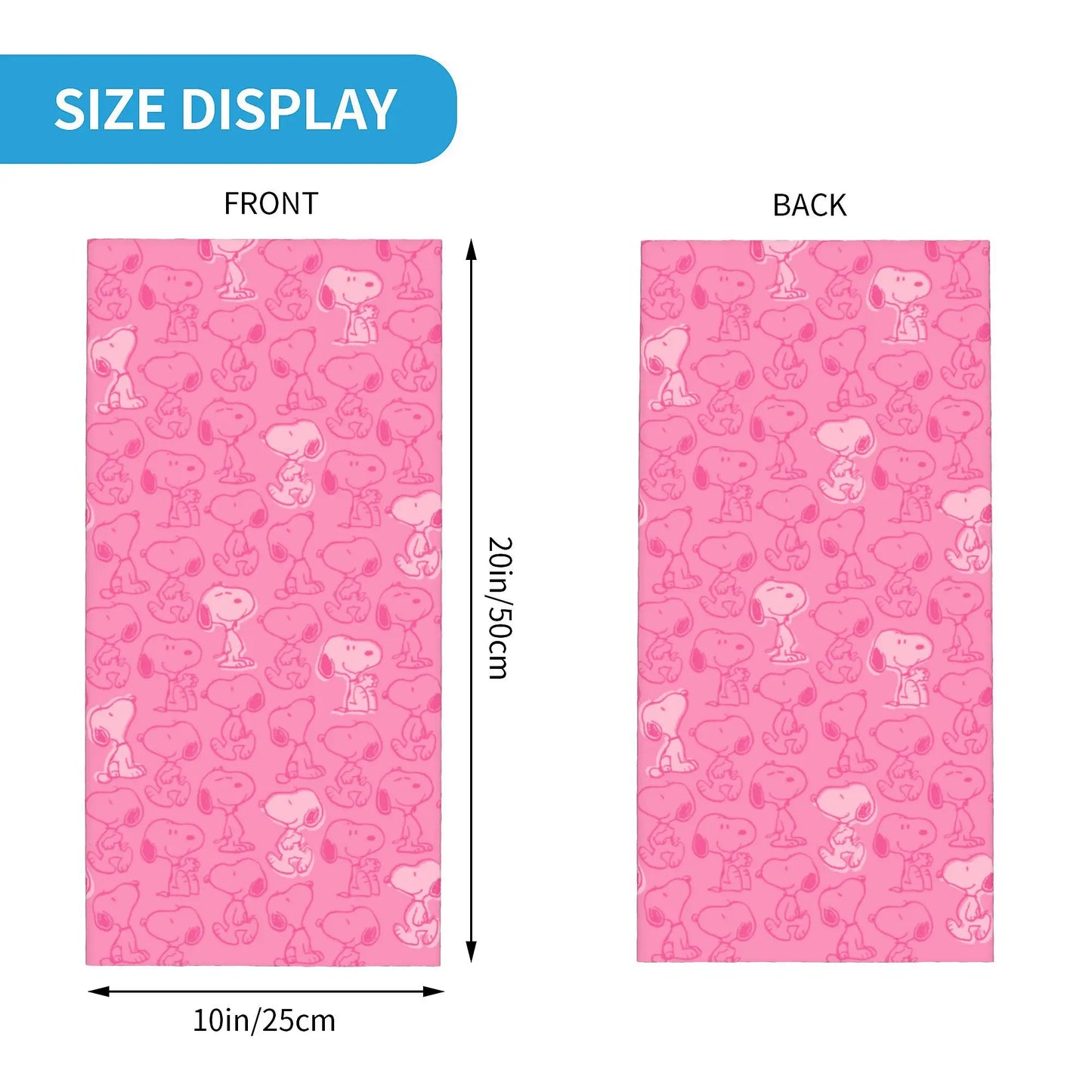Custom Cute Cartoon Snoopy Bandana Neck Gaiter Printed Balaclavas Mask Scarf Multifunctional Cycling Riding for Men Women Adult